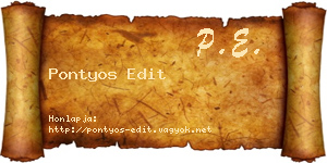 Pontyos Edit névjegykártya