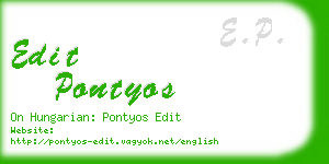 edit pontyos business card